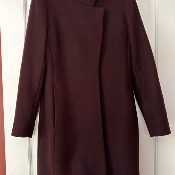 REISS Marcie Wool Coat in Plum Berry NWT US4 UK8 - Picture 3 of 16